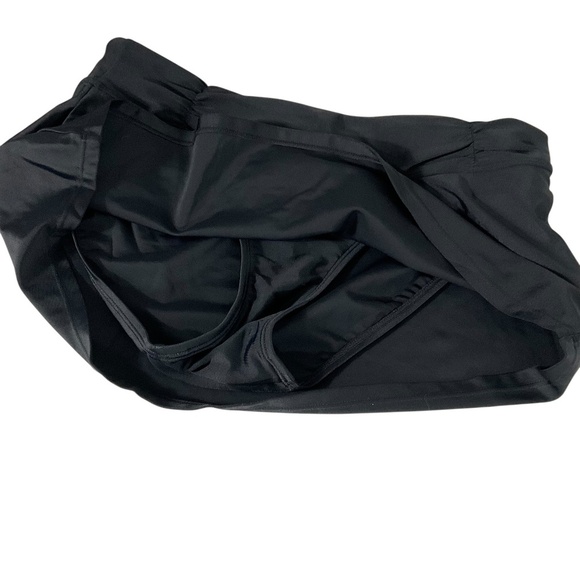Athleta Black Ruched Waist Swim Skirt with Built-In Briefs Small Style #964883 - Picture 5 of 8